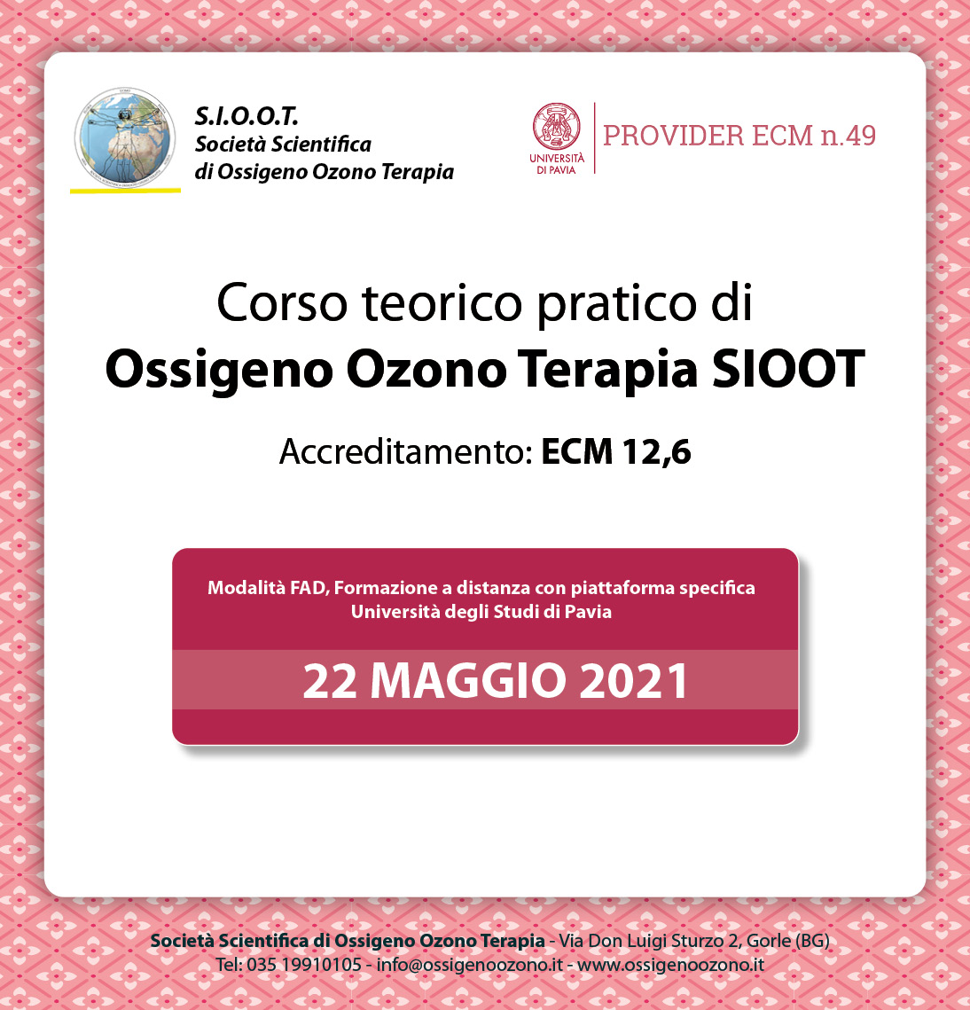 Course Image Corso teorico pratico di ossigeno ozono terapia