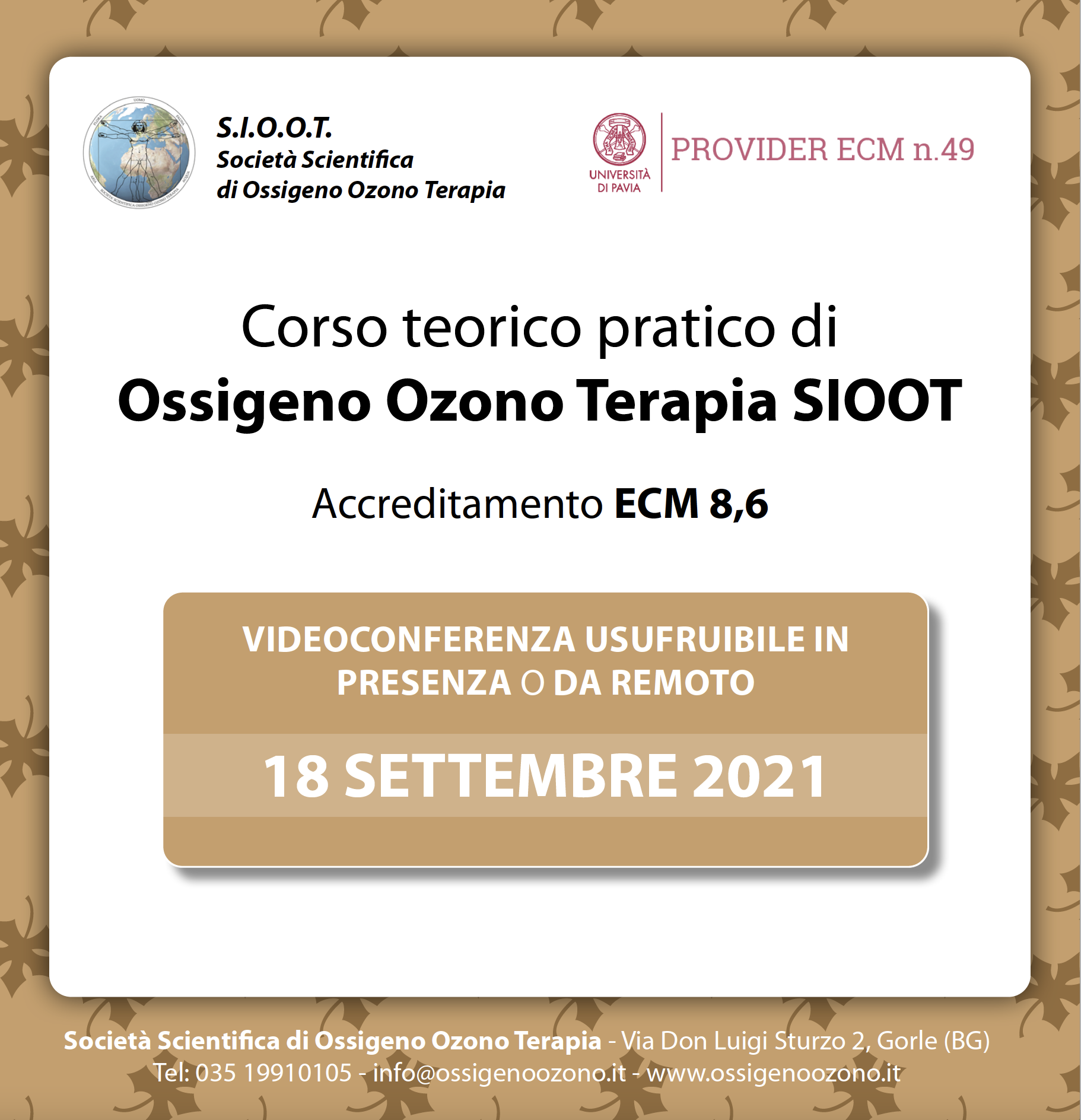 Course Image Corso teorico pratico di ossigeno ozono terapia