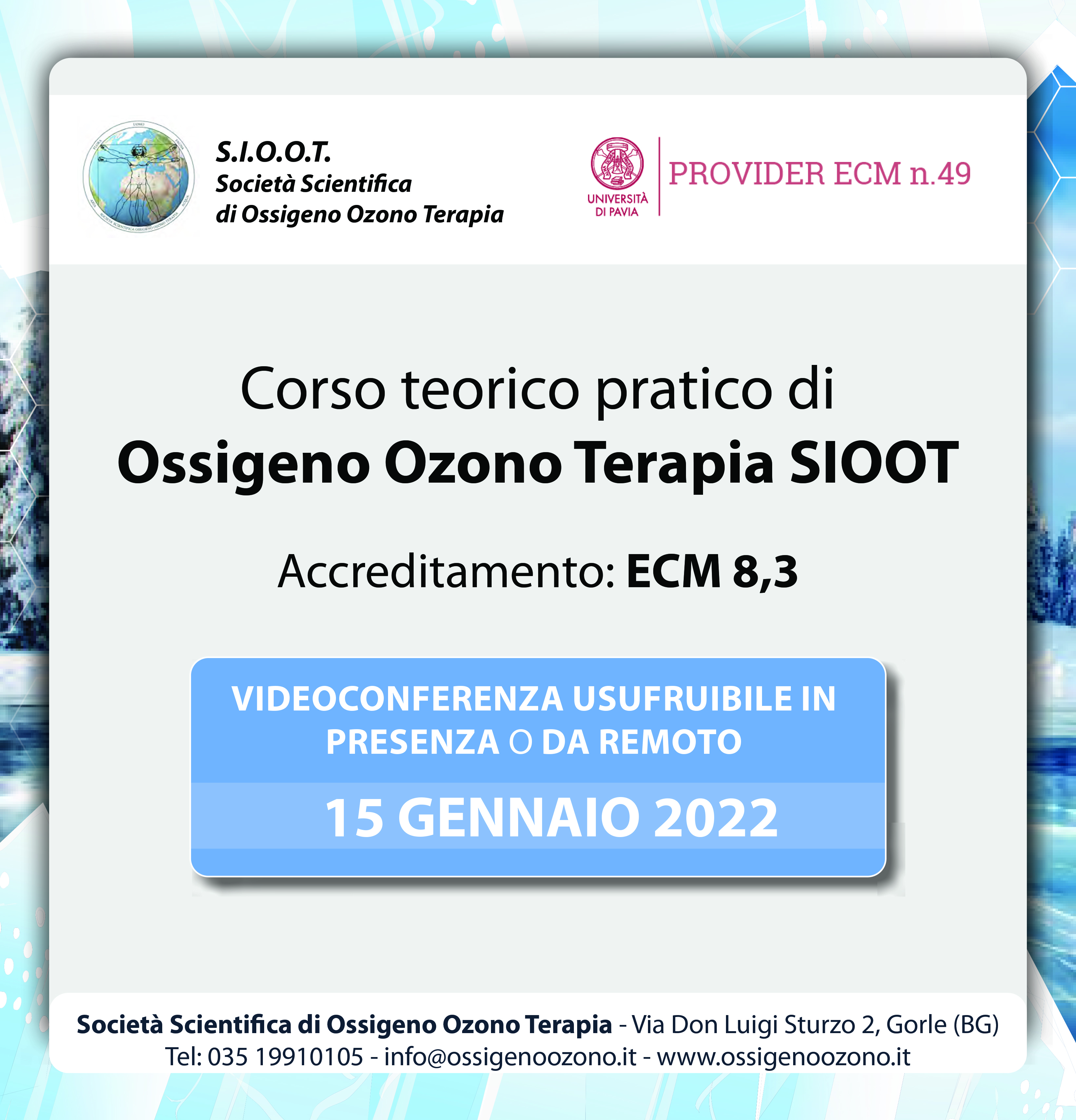 Course Image Corso teorico pratico di ossigeno ozono terapia