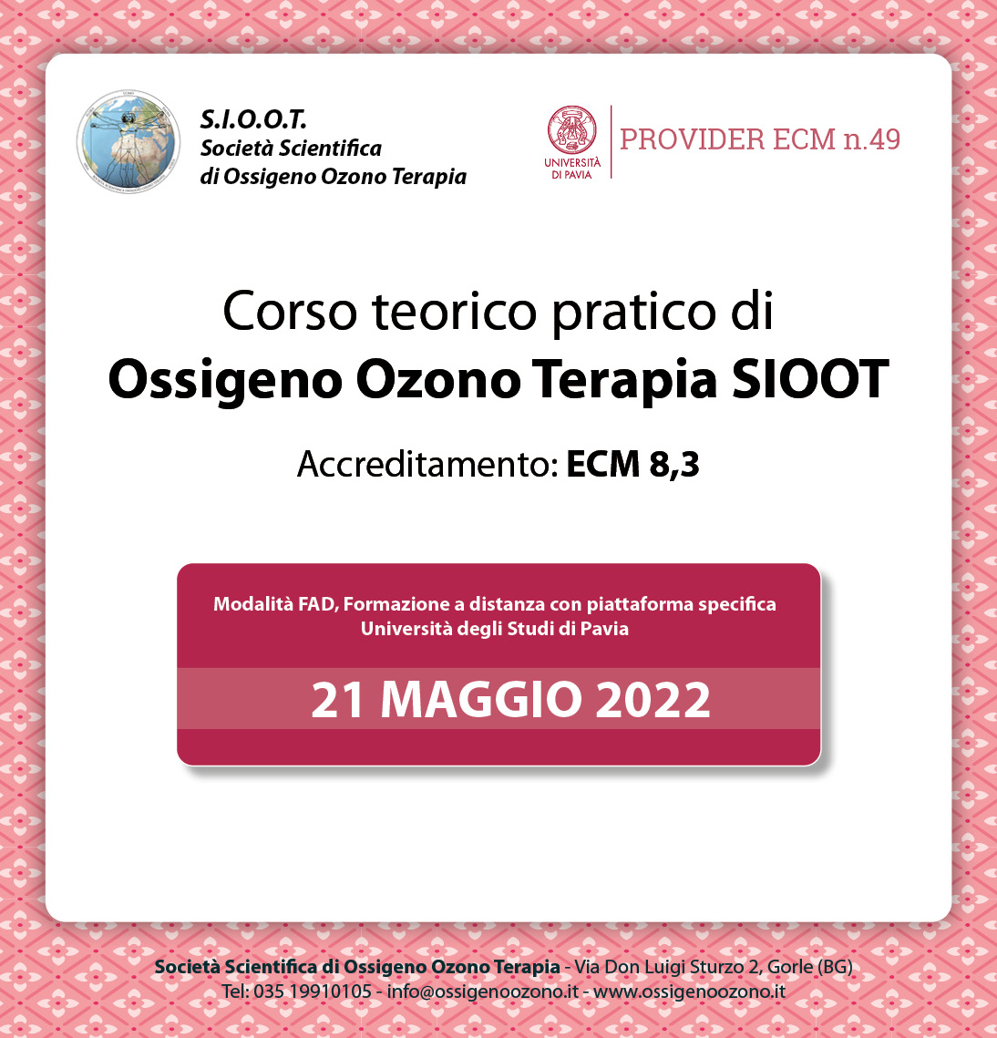 Course Image Corso teorico pratico di ossigeno ozono terapia 