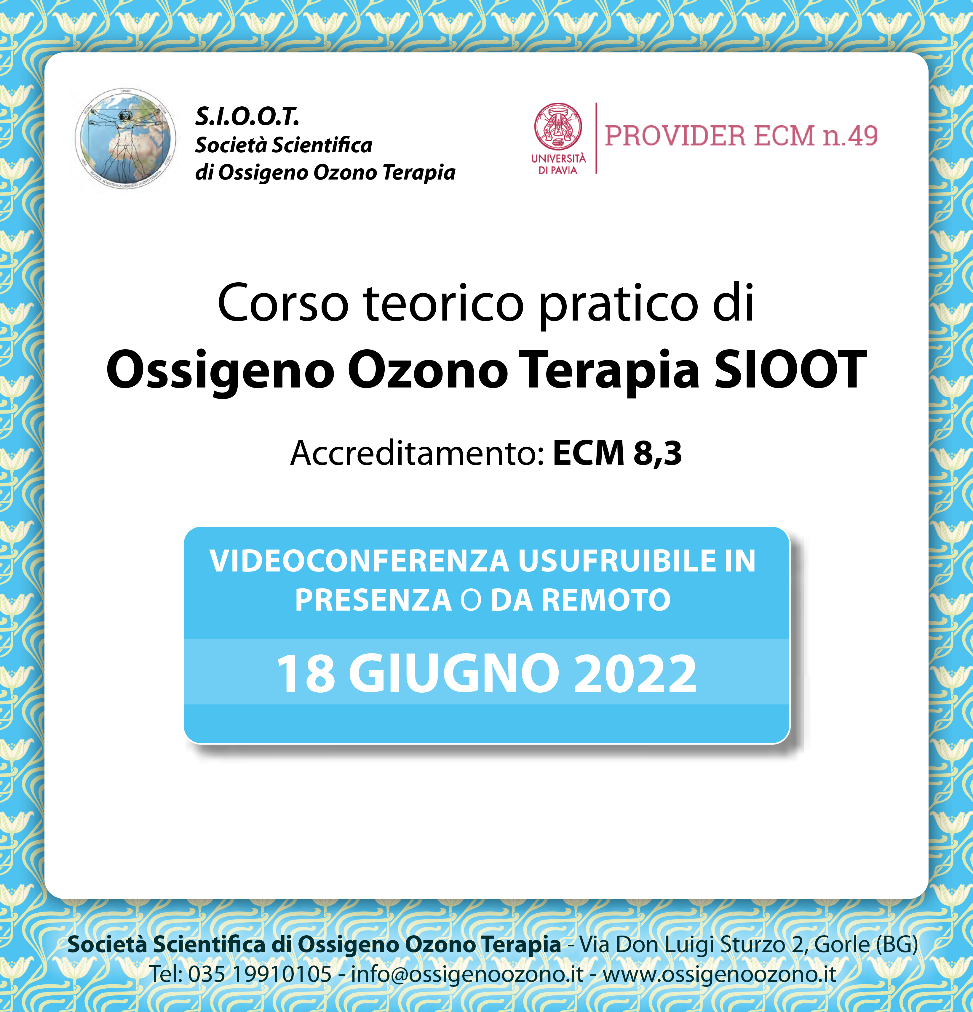 Course Image Corso teorico pratico di ossigeno ozono terapia 